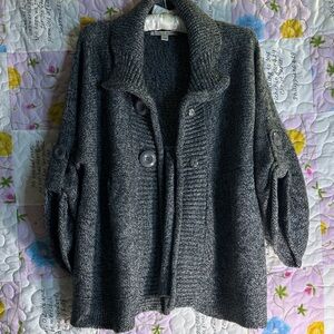 Carolyn Taylor Gray Women's Sweater cardigan sz L